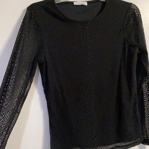 Calvin Klein black long sleeve with sheer arms